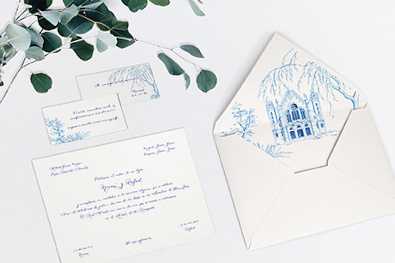 Invitaciones de boda personalizadas-Acuarela y caligrafía